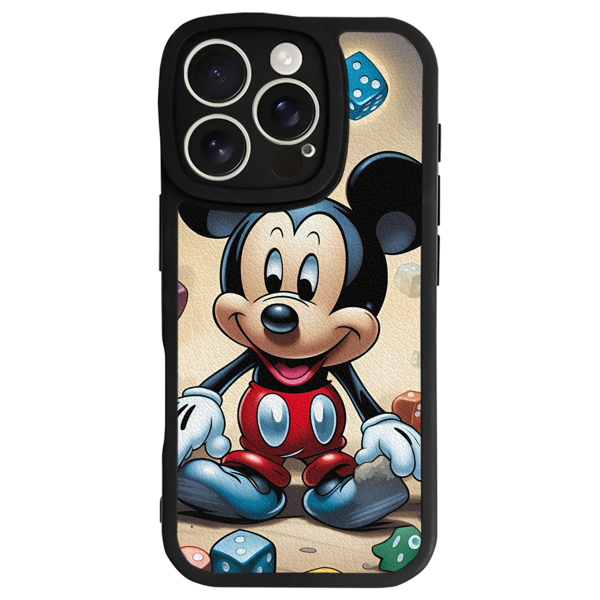 （画像用） ミッキーマウス Mickey Mouse 【iPhone 16シリーズ対応】シリコンスマホケース（レザー調） 材質：シリコン